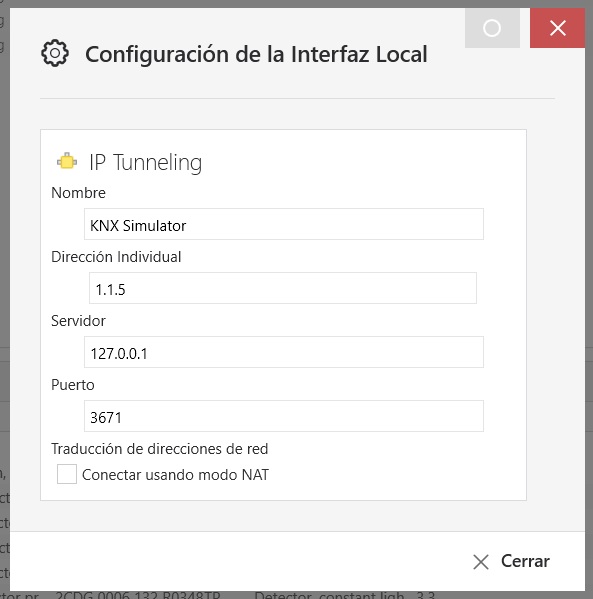 imagen de la configuración de la ip